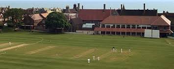 Aerial view of the cricket pitch at Brighton College